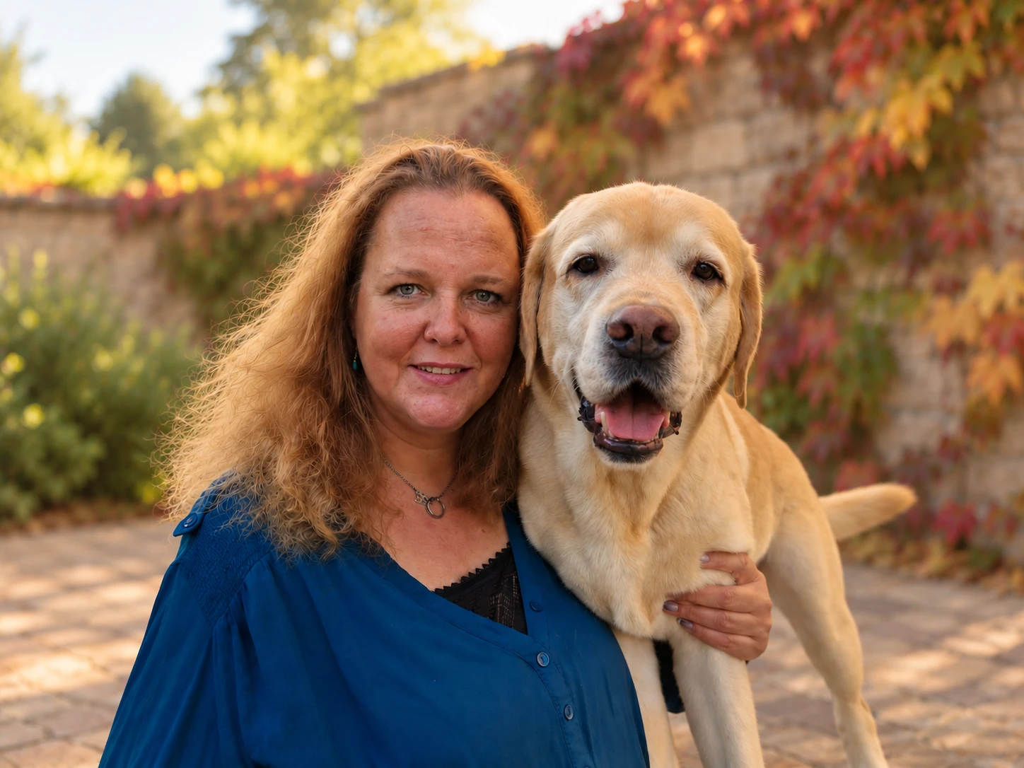 Beate Pullmann mit ihrem Hund Chase